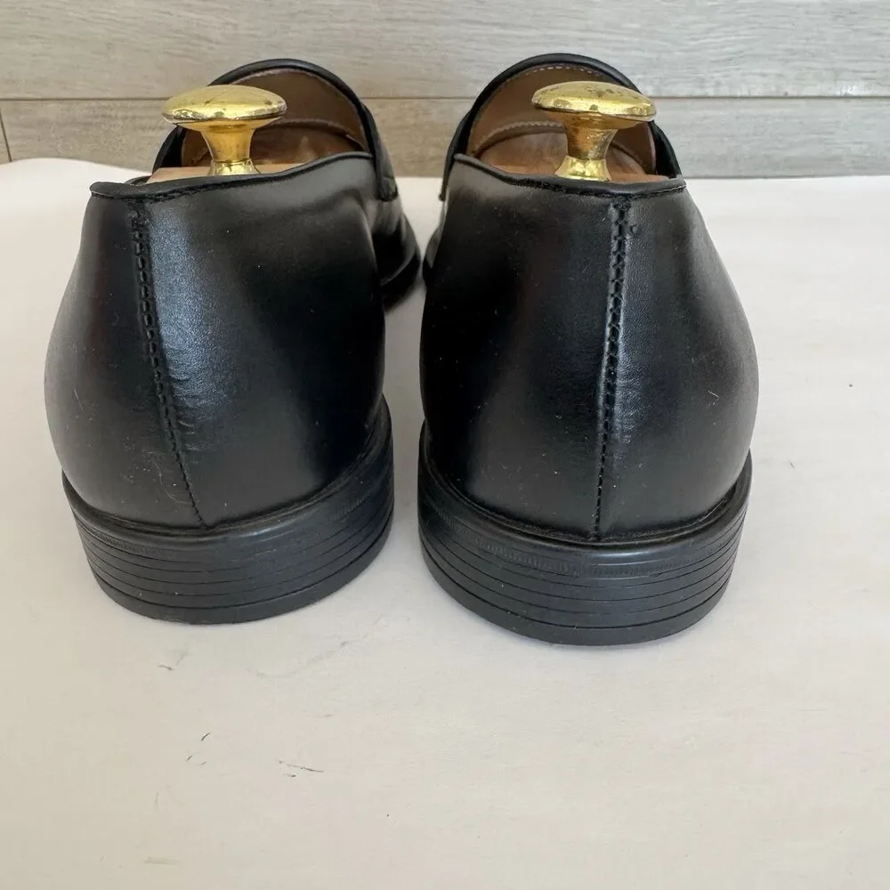 Antonio Maurizi Black Leather Penny Loafers Men EU 43 US 10-10.5 Preppy Casual‎